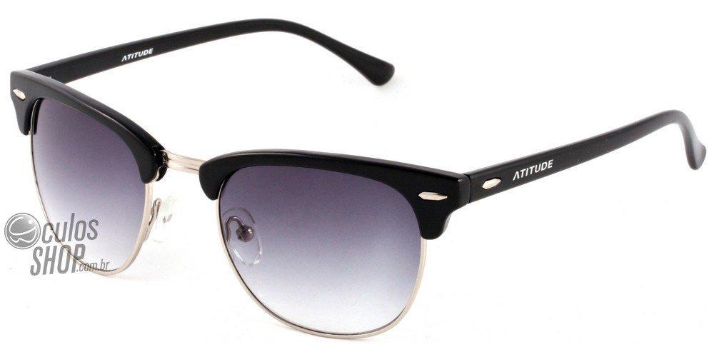 Óculos de Sol Atitude At 5095 Clubmaster H05 Preto Brilho/ Preto Degradê