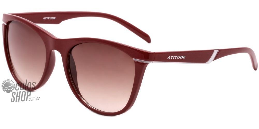 Óculos de Sol Atitude At 5132 H06 Vermelho E Branco/ Marrom Degradê - 54 mm