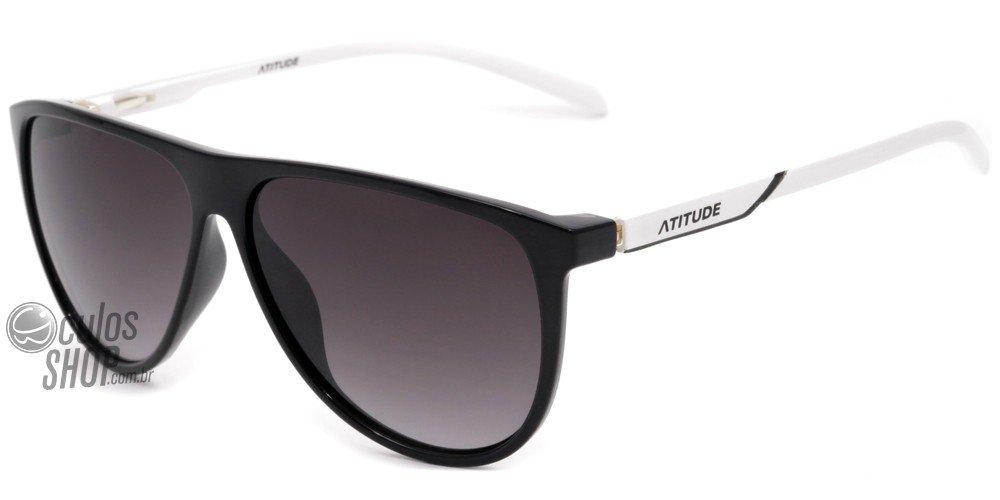 Óculos de Sol Atitude At 5135 A01 Preto E Branco/ Preto Degradê - Lente 5,5 Cm