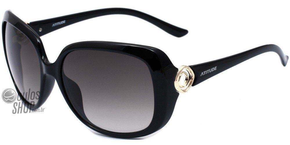 Óculos de Sol Atitude At 5142 A01 Preto E Dourado/ Preto Degradê - Lente 5,5 Cm