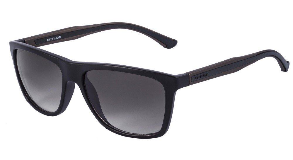 Óculos de Sol Atitude At 5187 D01 Preto E Marrom Fosco/ Preto Degradê - Lente 5,6 Cm