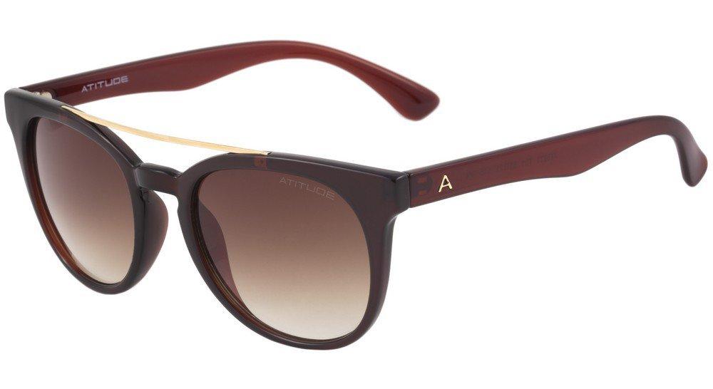 Óculos de Sol Atitude At 5233 T01 Vinho E Dourado/ Marrom Degradê - 53 mm