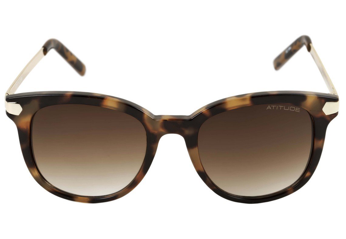 Óculos de Sol Atitude At 5268 G01 Marrom Mesclado E Dourado/ Marrom Degradê - 51 mm