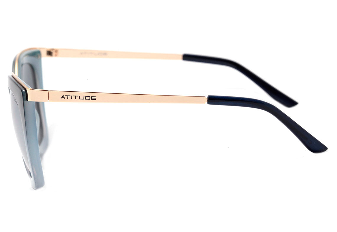 Atitude AT5340 C01 Azul Degradê Prata Espelhado - Sol - 52 mm