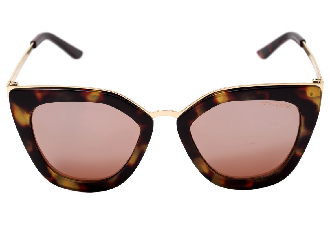 Atitude AT 5340 G22 Marrom e Dourado Brilho / Marrom Espelhado - Lente 5,2 cm - Sol