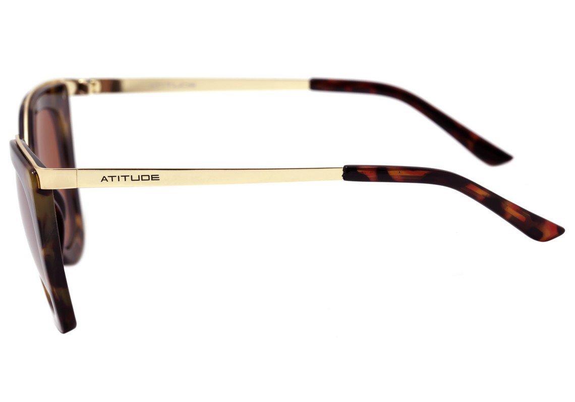 Atitude AT 5340 G22 Marrom e Dourado Brilho / Marrom Espelhado - Lente 5,2 cm - Sol