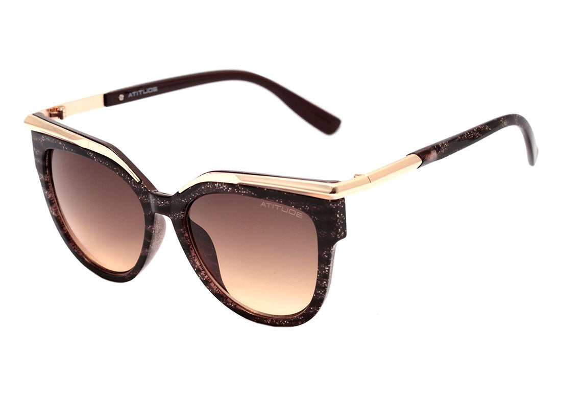 Atitude AT 5372 C02 Marrom e Dourado Brilho / Marrom Degradê - Lente 5,5 cm - Sol