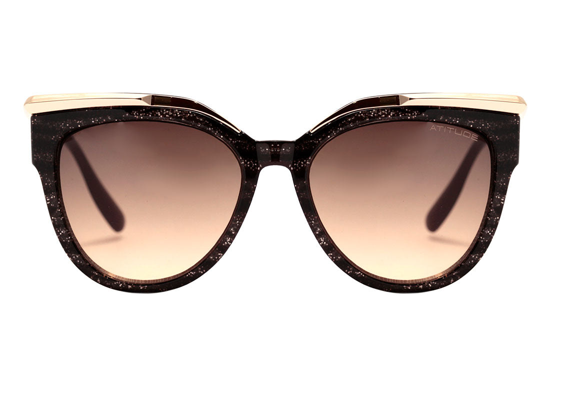 Atitude AT 5372 C02 Marrom e Dourado Brilho / Marrom Degradê - Lente 5,5 cm - Sol
