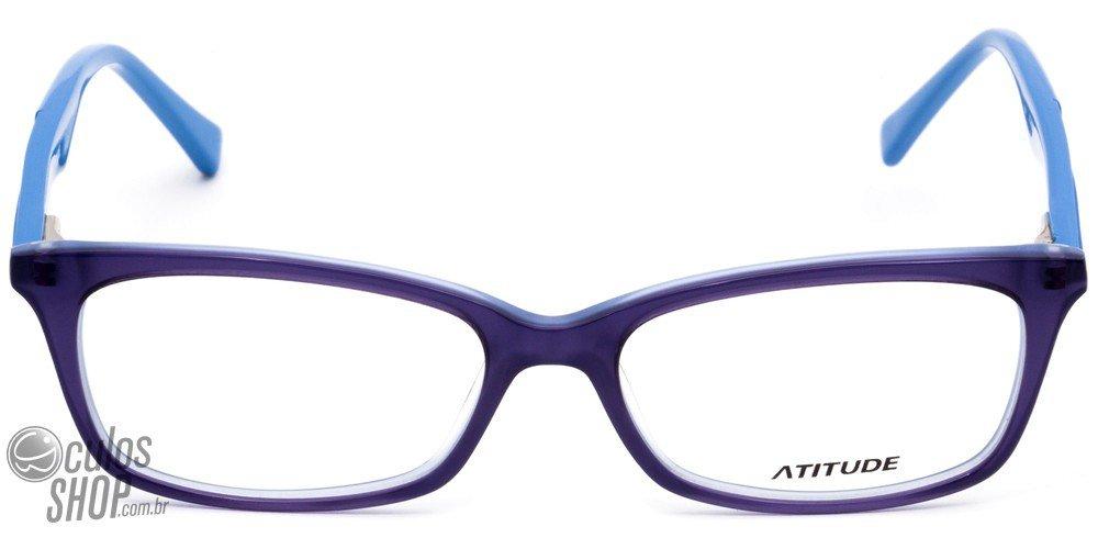 Óculos de Grau Atitude At 6083 A13 Roxo E Azul Brilho - Lente 5,0 Cm