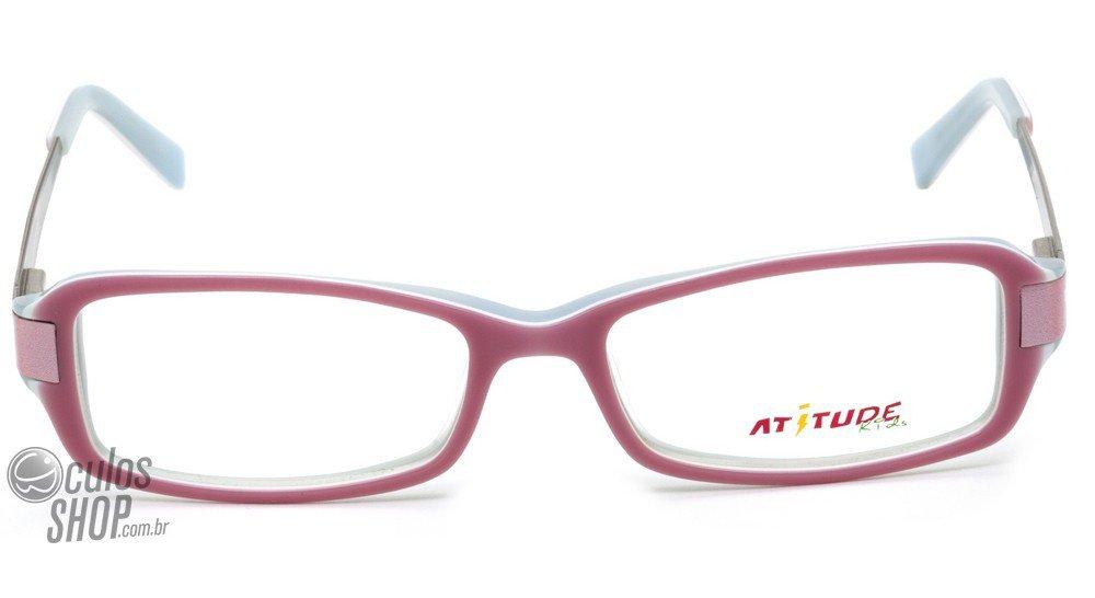 Óculos de Grau Atitude At 6089 Infantil A02 Rosa E Azul Brilho - Lente 4,7 Cm
