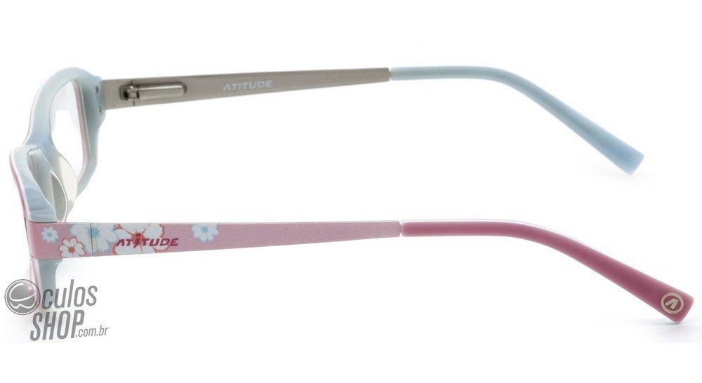 Óculos de Grau Atitude At 6089 Infantil A02 Rosa E Azul Brilho - Lente 4,7 Cm