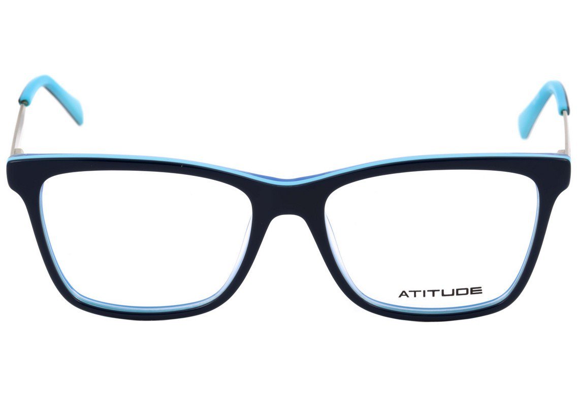 Óculos de Grau Atitude At 6139 H02 Azul E Prata Brilho - 52 mm