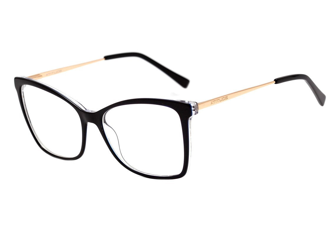 Óculos de Grau Atitude At 6216 I H02 Marrom Translúcido Brilho Lente 5,5 Cm