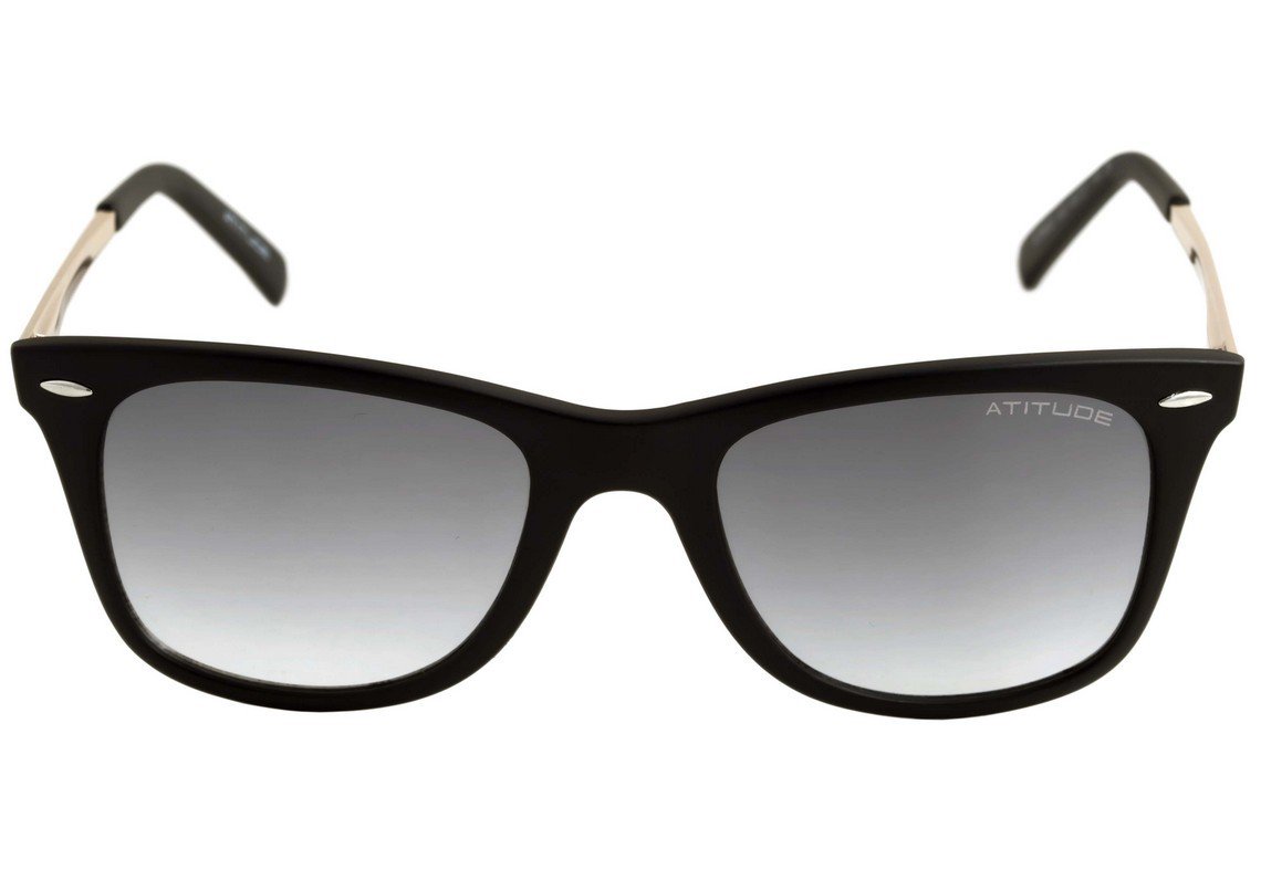 Óculos de Sol Atitude At 8003 A02 Preto Fosco E Dourado Brilho/ Preto Degradê - 49 mm