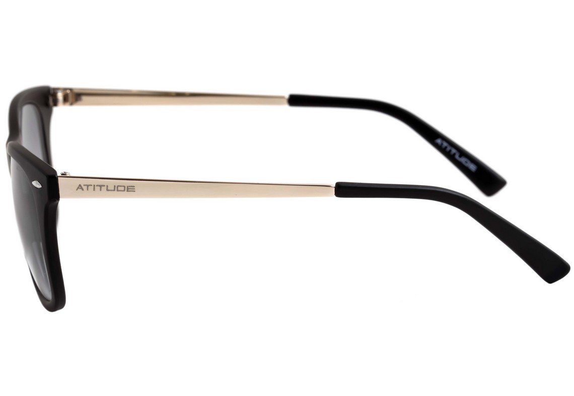 Óculos de Sol Atitude At 8003 A02 Preto Fosco E Dourado Brilho/ Preto Degradê - 49 mm