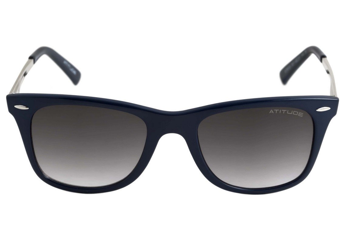 Óculos de Sol Atitude At 8003 D01 Azul E Prata Brilho/ Preto Degradê - 49 mm