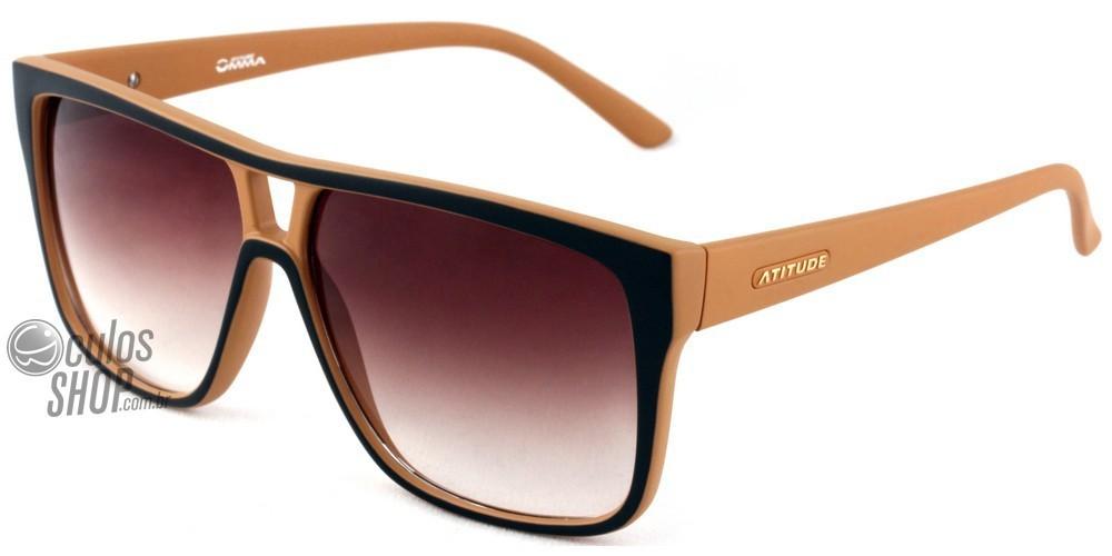 Óculos de Sol Atitude Mma At 5116 H01 Preto E Marrom Fosco/ Marrom Degradê - 59 mm