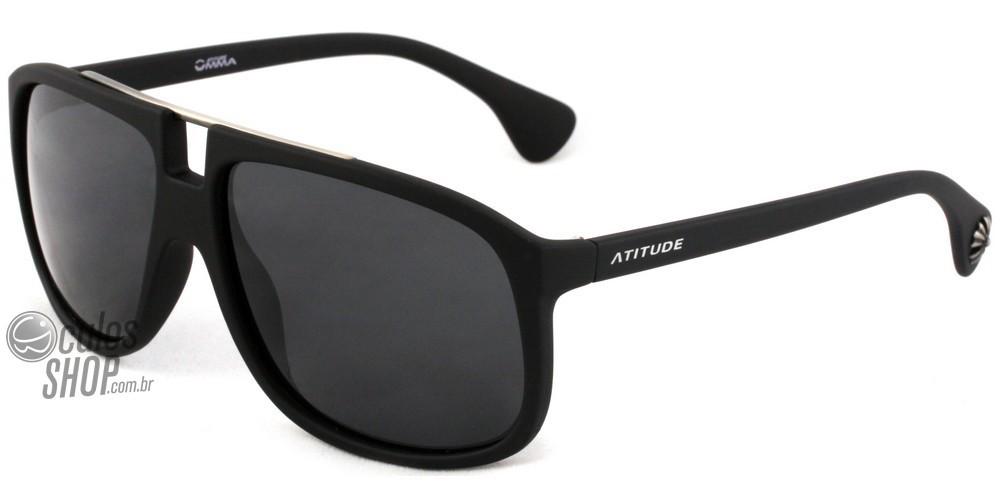 Óculos de Sol Atitude Mma At 5121 H01 Preto Fosco/ Preto Polarizado - Lente 6,1 Cm
