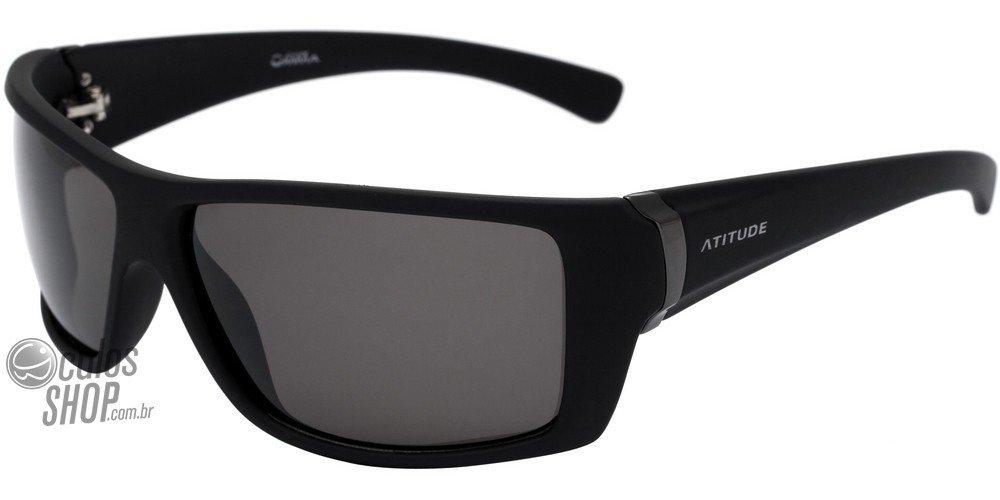Óculos de Sol Atitude Mma At 5122 H03 Preto Fosco/ Preto Polarizado - 62 mm