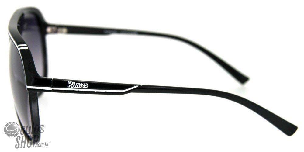 Óculos de Sol Pânico Atitude Pa 5003 H01 Preto E Branco Brilho/ Preto Degradê - Lente 6,7 Cm
