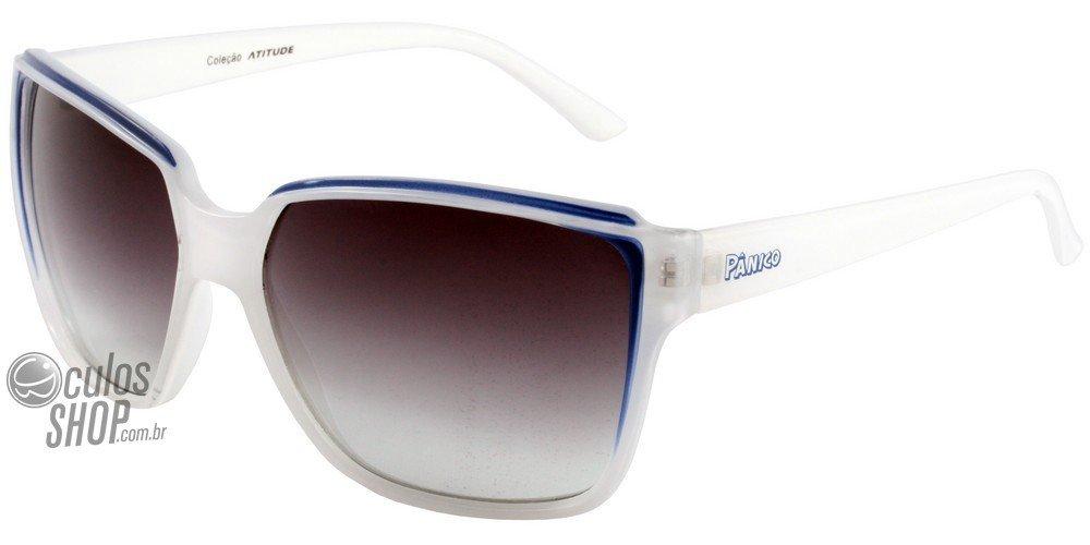 Óculos de Sol Pânico Atitude Pa 5012 H02 Branco Translúcido E Azul/ Preto Degradê - Lente 6,0 Cm