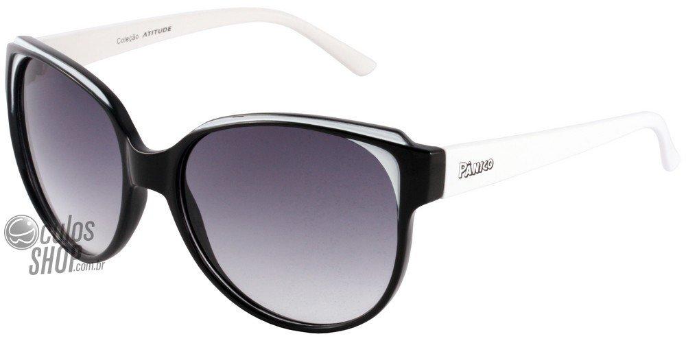 Óculos de Sol Pânico Atitude Pa 5013 H01 Preto E Branco Brilho/ Preto Degradê - Lente 5,8 Cm