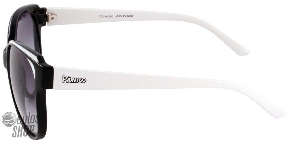 Óculos de Sol Pânico Atitude Pa 5013 H01 Preto E Branco Brilho/ Preto Degradê - Lente 5,8 Cm