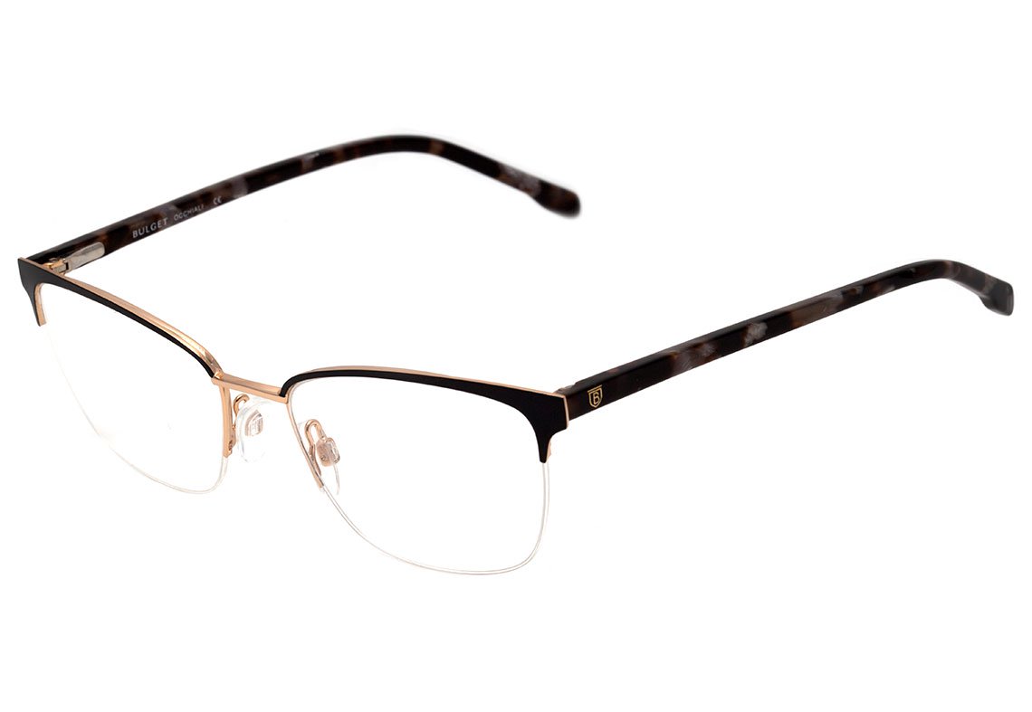 Óculos de Grau Bulget BG 1528 09A Preto e Dourado Brilho - Lente 5,3 cm - Oculos Shop