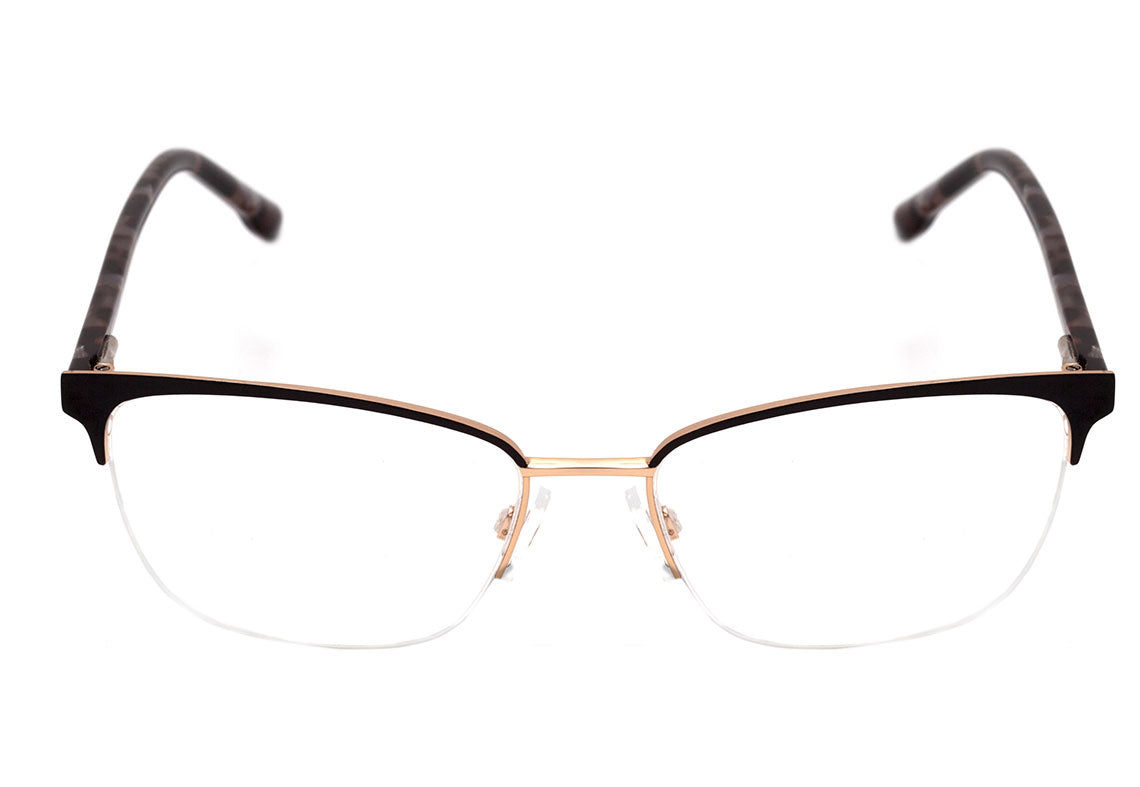 Óculos de Grau Bulget BG 1528 09A Preto e Dourado Brilho - Lente 5,3 cm - Oculos Shop