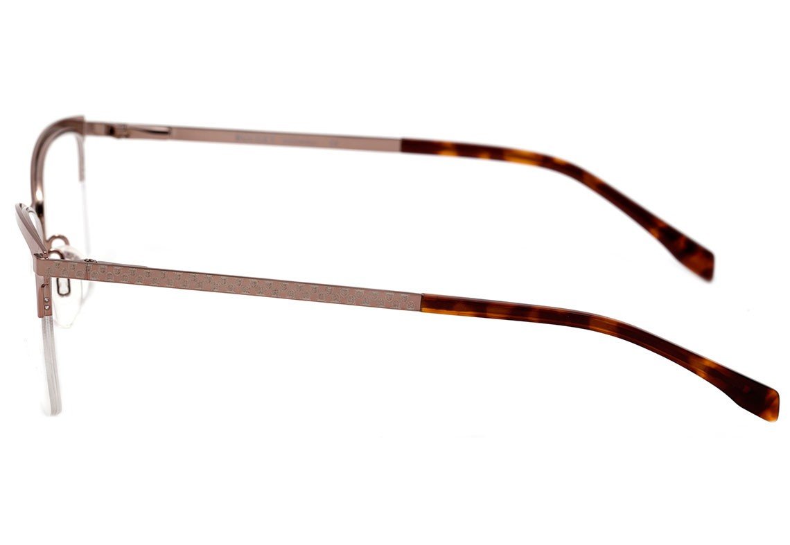 Óculos de Grau Bulget Bg 1550 01A Marrom E Marrom Mesclado Brilho - Lente 5,5 Cm