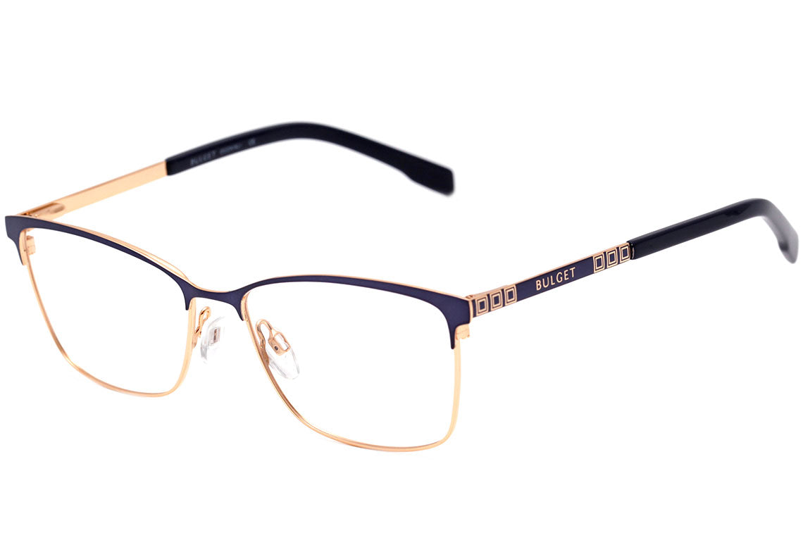 Óculos de Grau Bulget Bg 1606 06A Azul E Dourado Brilho 55 mm