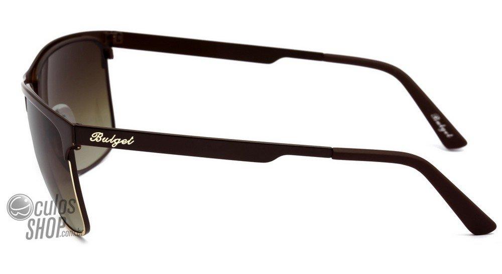 Óculos de Sol Bulget Bg 3063 H04 Marrom Fosco E Dourado/ Marrom Degradê - Lente 6,0 Cm