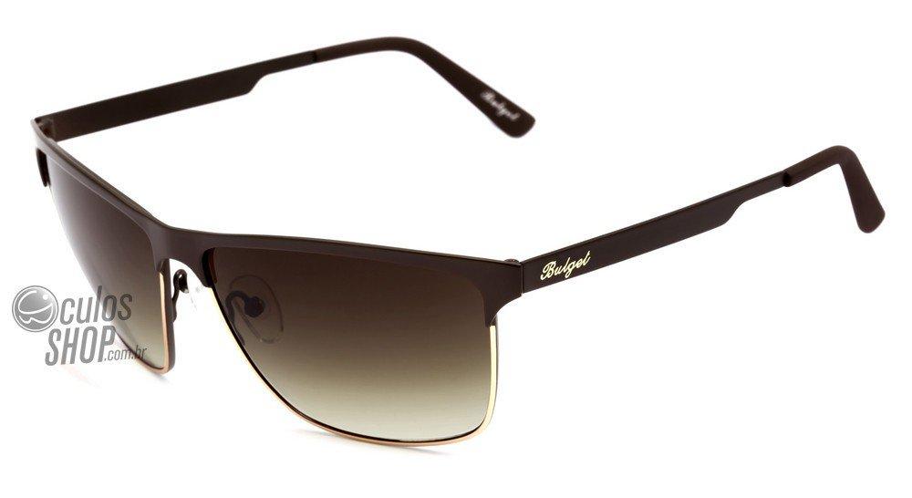 Óculos de Sol Bulget Bg 3063 H04 Marrom Fosco E Dourado/ Marrom Degradê - Lente 6,0 Cm