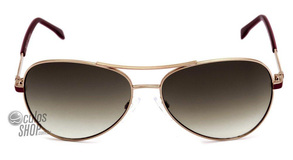Óculos de Sol Bulget Bg 3108 04G Dourado E Vermeho/ Marrom Degradê - Lente 5,9 Cm