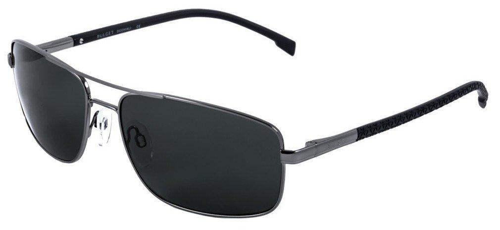 Óculos de Sol Bulget Bg 3138 02B Cinza Brilho E Azul Fosco/ Verde - Lente 6,3 Cm