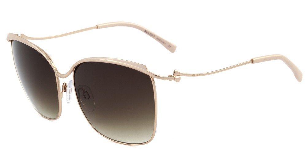 Óculos de Sol Bulget Bg 3154 04A Dourado Brilho E Creme/ Marrom Degradê - Lente 5,9 Cm