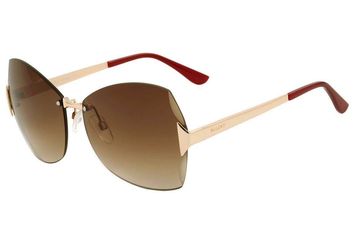 Óculos de Sol Bulget Bg 3162 04B Dourado E Vermelho Brilho/ Marrom Degradê - 62 mm