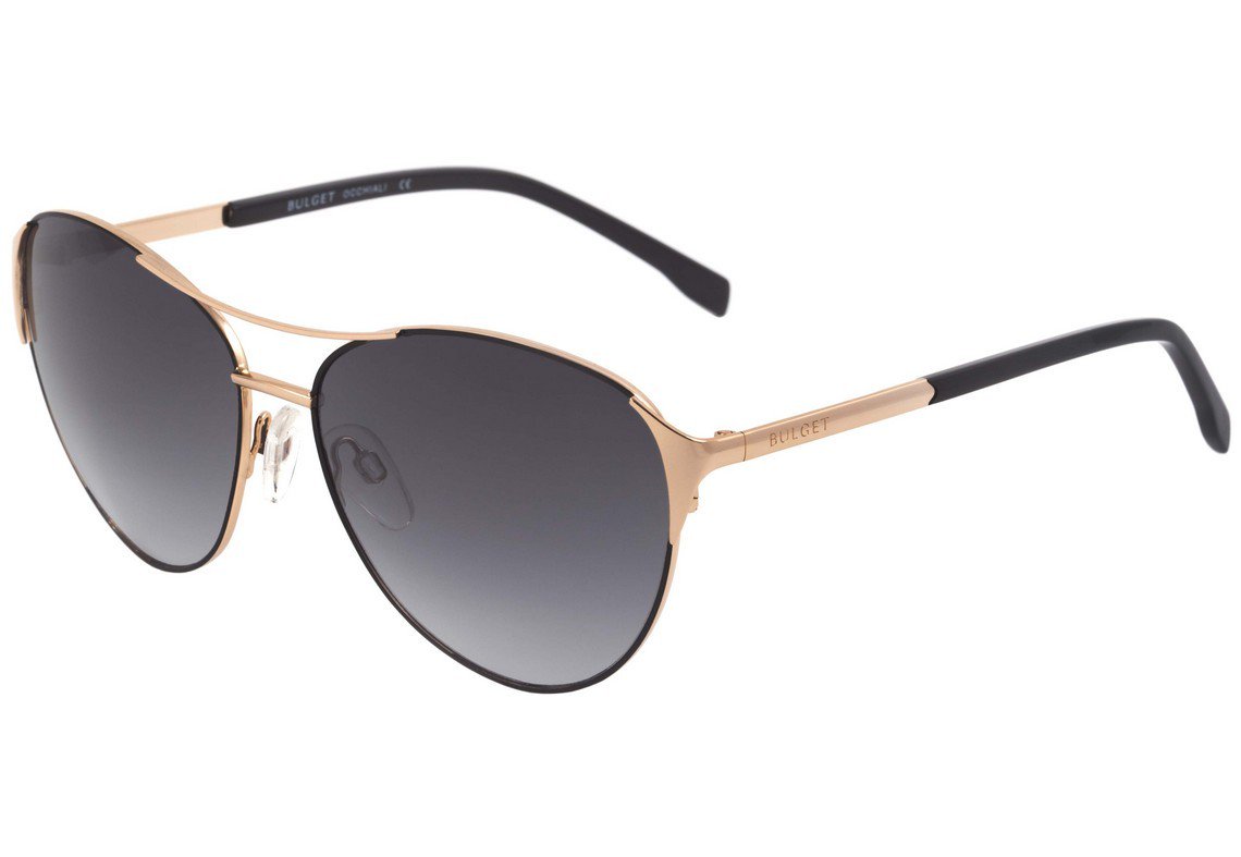 Óculos de Sol Bulget Bg 3164 09A Preto E Dourado Brilho/ Preto Degradê - 58 mm