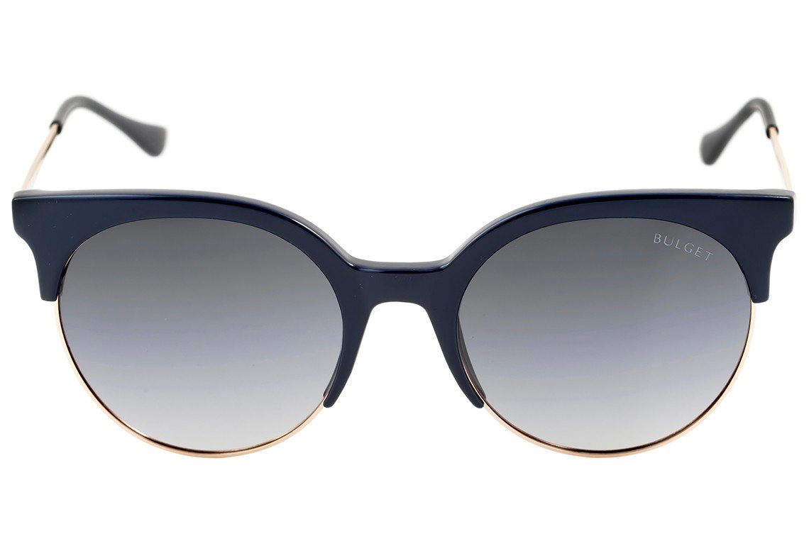 Óculos de Sol Bulget Bg 3170 D02 Azul E Dourado Brilho/ Preto Degradê - 54 mm