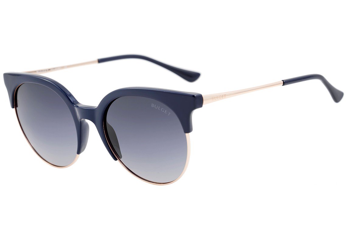Óculos de Sol Bulget Bg 3170 D02 Azul E Dourado Brilho/ Preto Degradê - 54 mm