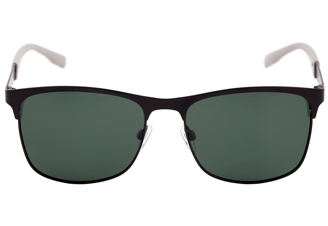Óculos de Sol Bulget Bg 3171 09B Preto E Cinza Fosco/ Verde Polarizado - 57 mm