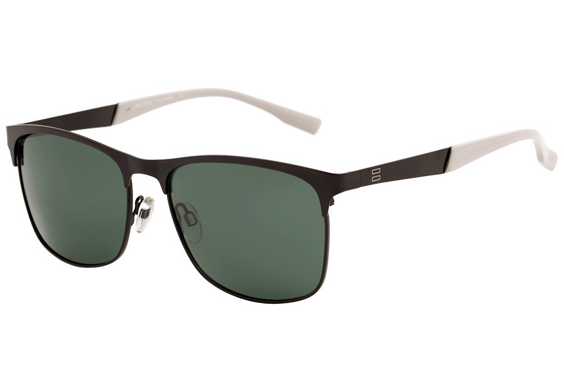 Óculos de Sol Bulget Bg 3171 09B Preto E Cinza Fosco/ Verde Polarizado - 57 mm