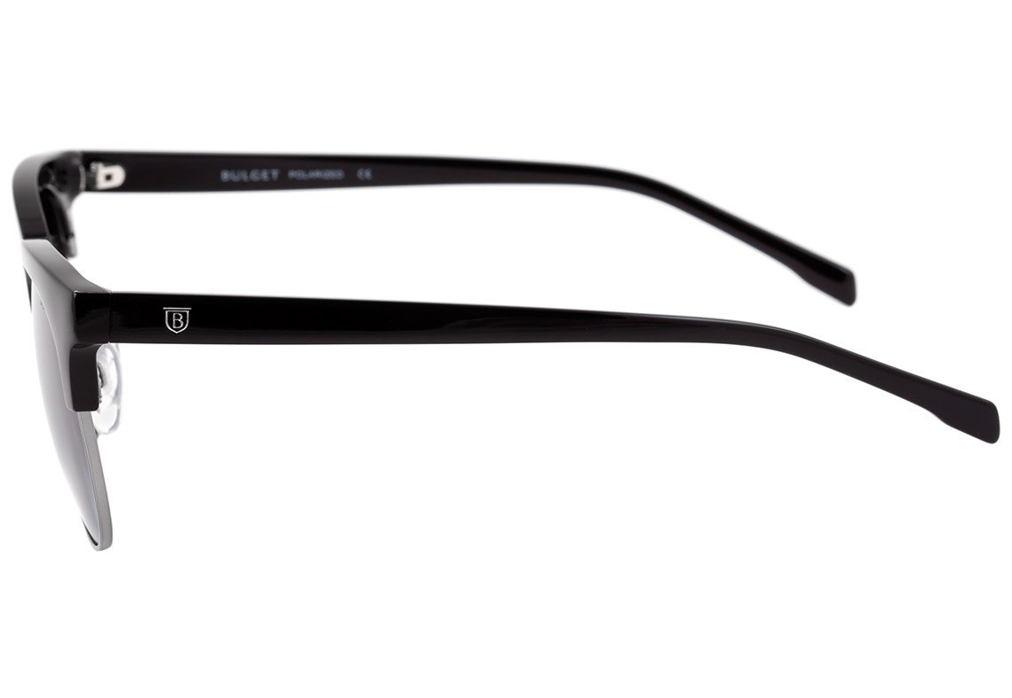 Óculos de Sol Bulget Bg 3184 A01 Preto E Prata Brilho/ Preto Degradê Polarizado - 54 mm