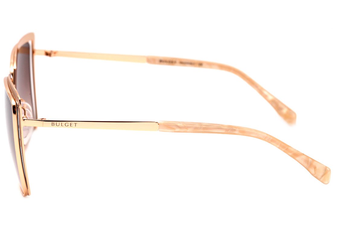 Óculos de Sol Bulget Bg 3246 01A Marrom Fosco E Dourado Brilho/ Marrom Degradê Polarizado Lente 5,6 Cm