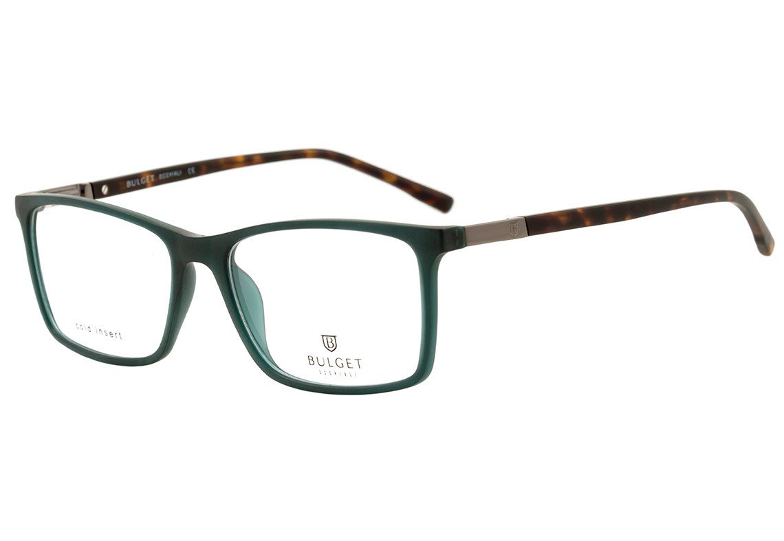 Óculos de Grau Bulget Bg 4029 T01 Verde E Marrom Mesclado Fosco - Lente 5,6 Cm