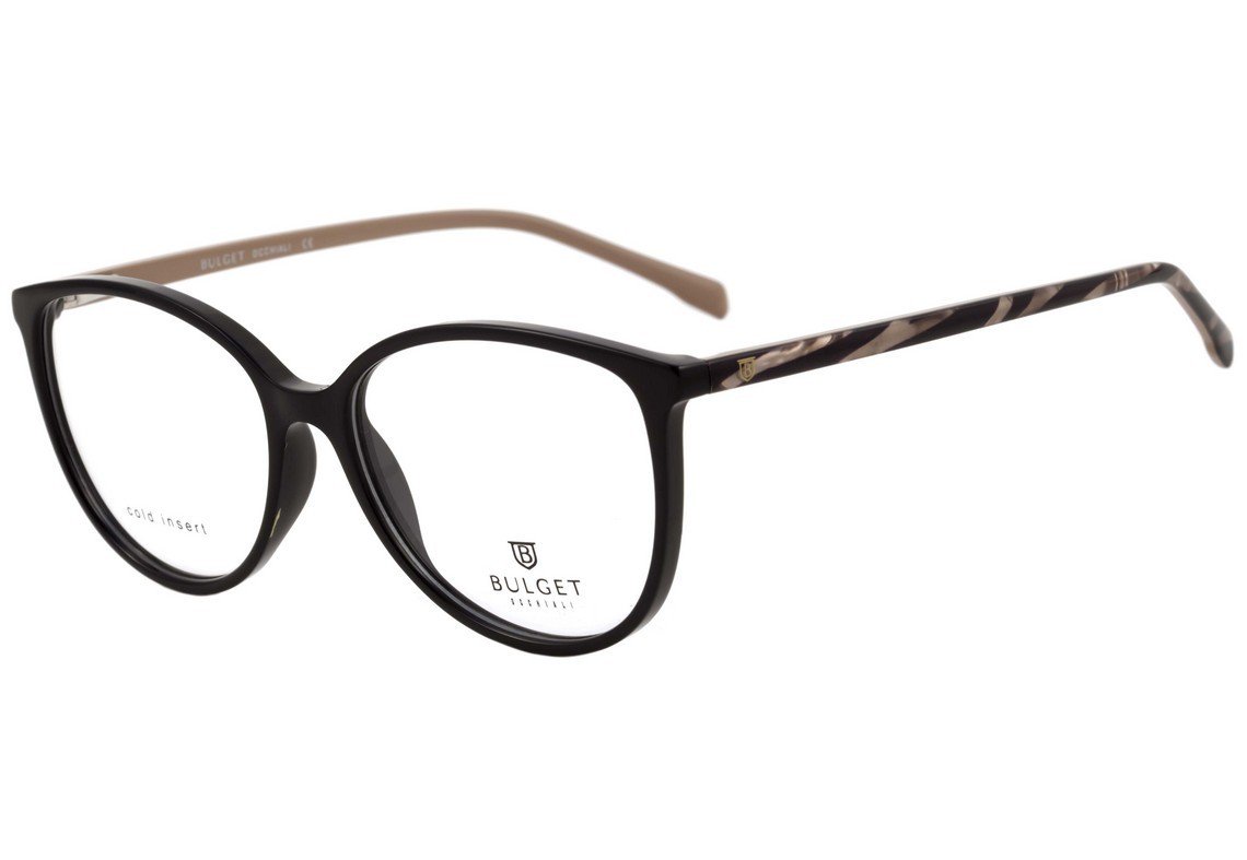 Óculos de Grau Bulget Bg 4036 A02 Preto E Preto Mesclado Brilho - 53 mm
