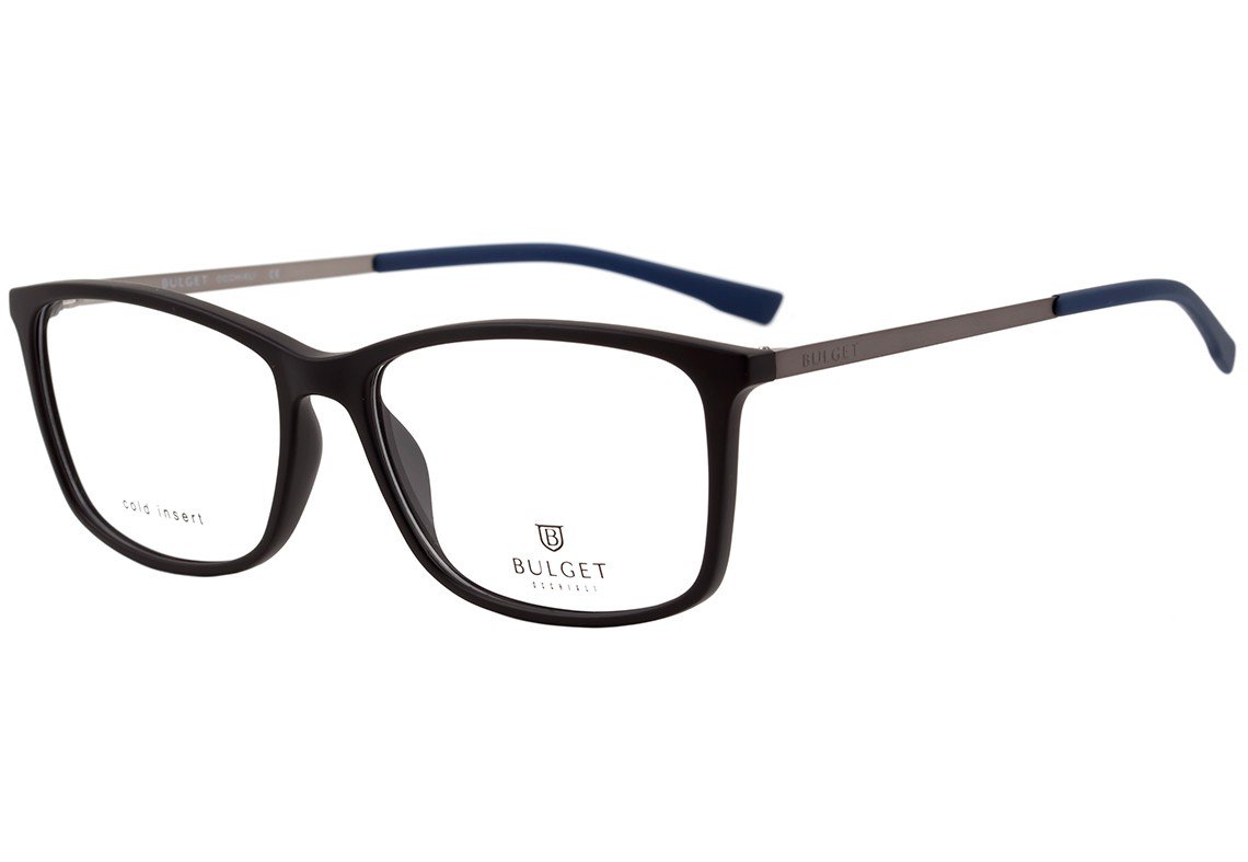Óculos de Grau Bulget Bg 4041 A01 Preto E Cinza Fosco - 56 mm