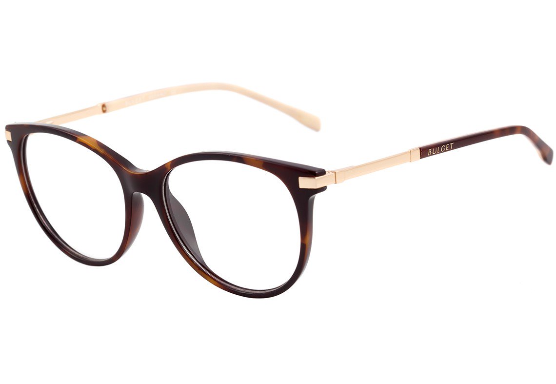 Óculos de Grau Bulget Bg 4042 G21 Marrom Mesclado E Dourado Brilho - 53 mm