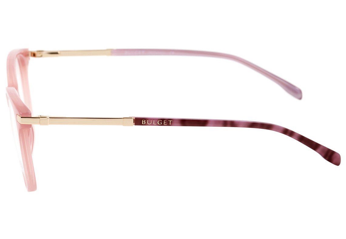Óculos de Grau Bulget Bg 4042 T02 Rosa Translúcido E Rosa Mesclado Brilho - 53 mm