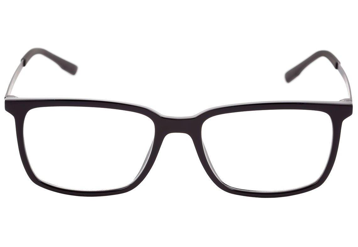 Óculos de Grau Bulget Bg 4045 A01S Preto Brilho E Cinza Fosco - 55 mm
